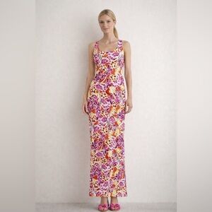 Ralph Lauren Floral Maxi Dress Beachy Colorful Feminine Boho size large